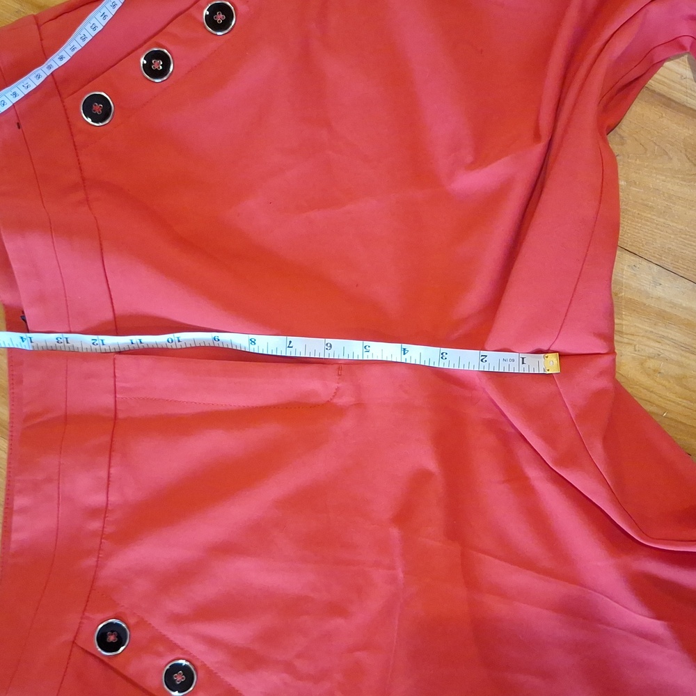 TALL 7th Avenue New York & Co. Orange Flare Leg High Waist Trousers Sz 18 Tall - Picture 10 of 11